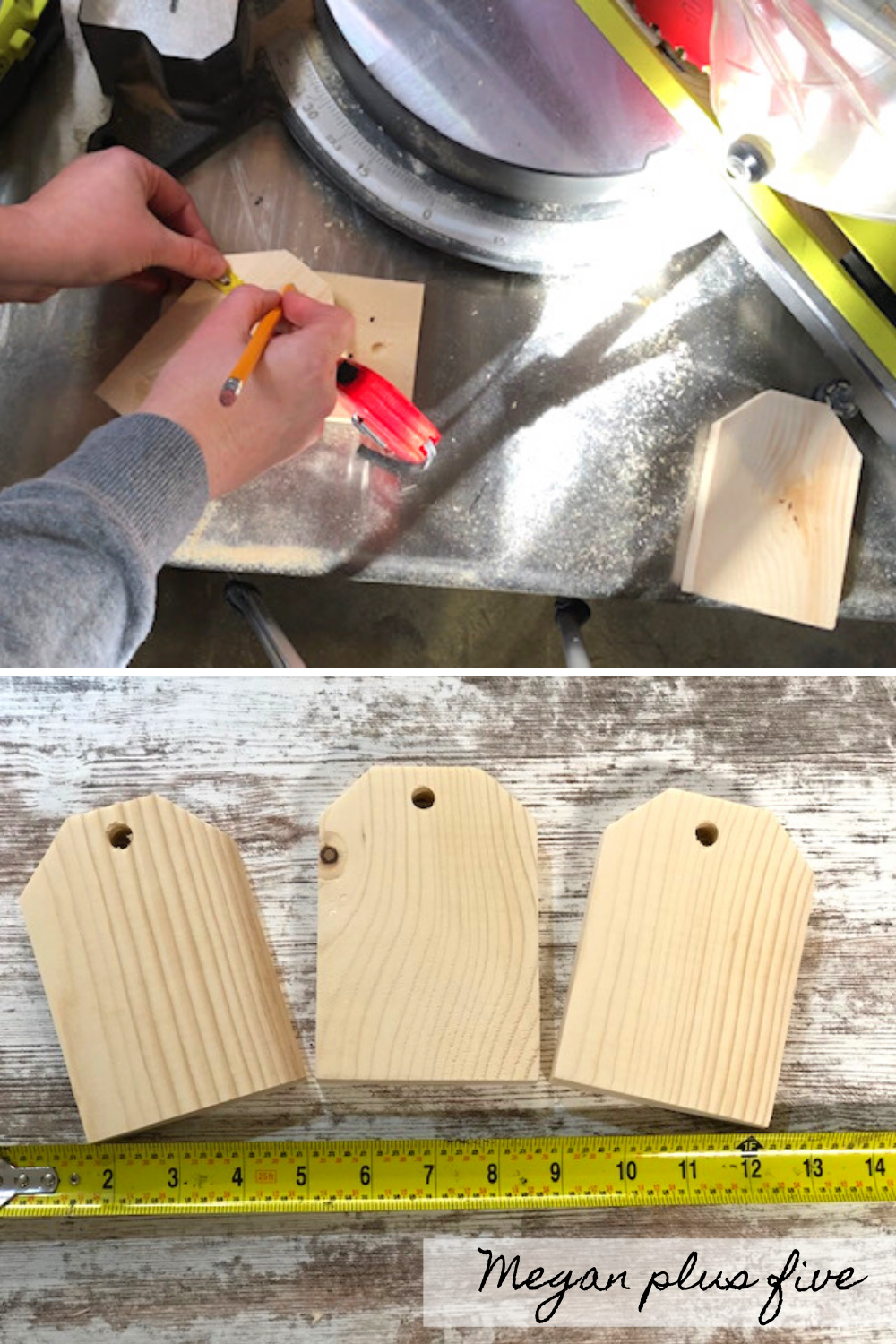 Diy Easy Wood Tags Using Your Miter Saw Megan Plus Five