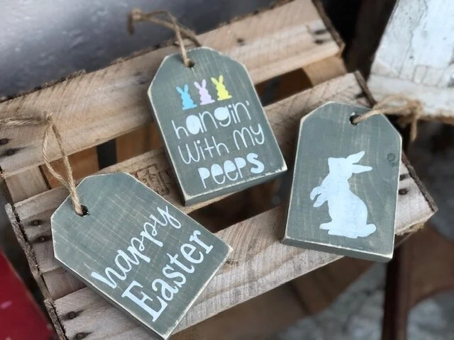 DIY mini Easter wooden tags