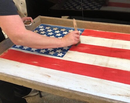 Turn an old drawer into a rustic Ameican flag. It doesn't take much to repurose a drawer that's been collecting dust. If you have some paint and a little creativity you can make your own farmhouse style old looking flag for your home decor.