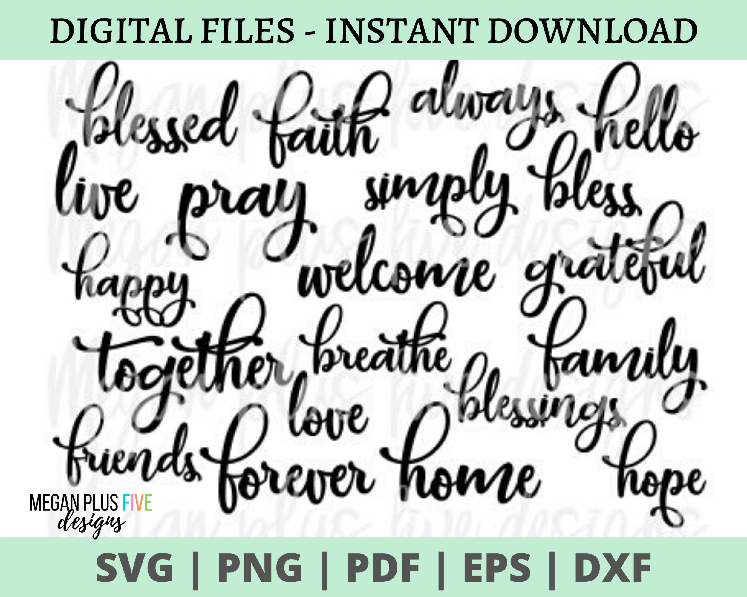 SVG 20 word budle, DIGITAL DOWNLOAD