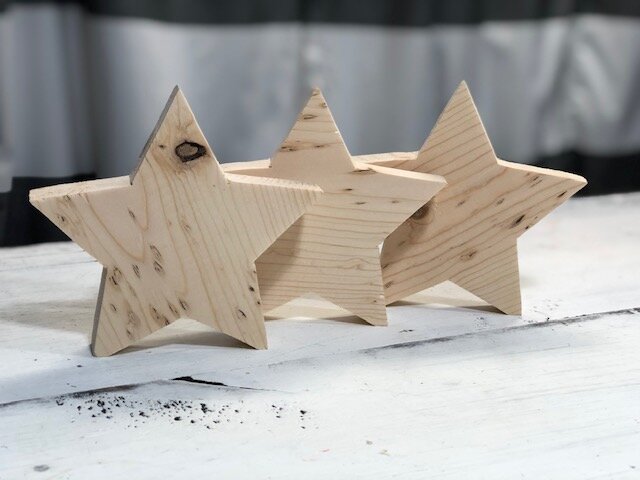DIY CRAFT KIT UNFINISHED WOOD STARS, Patriotic craft kit for adults, 4th of July craft kit to make at home.