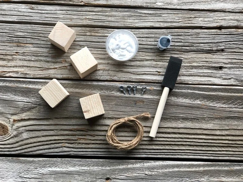 DIY SNOWMAN BLOCK ORNAMENT CRAFT KIT