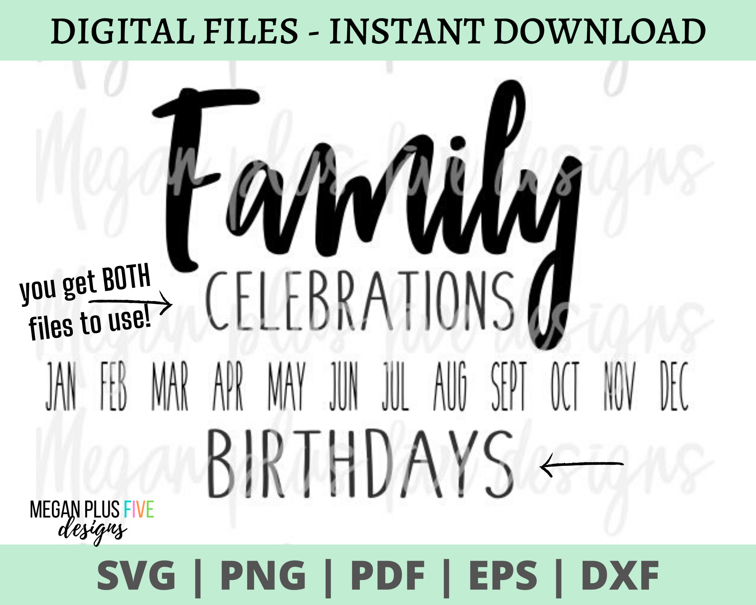 SVG FAMILY BIRTHDAY/CELEBRATIONS BOARD