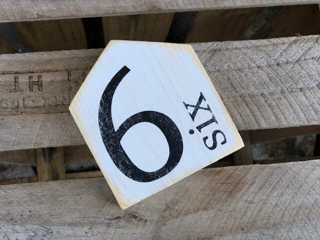 DIY mini wood house family number sign