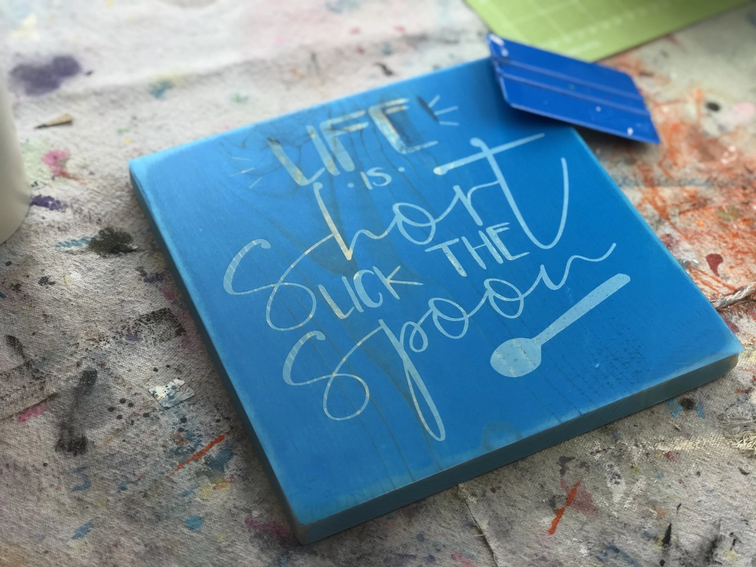 Life Is Short Lick The Spoon Diy Kitchen Sign Free Svg Megan Plus Five