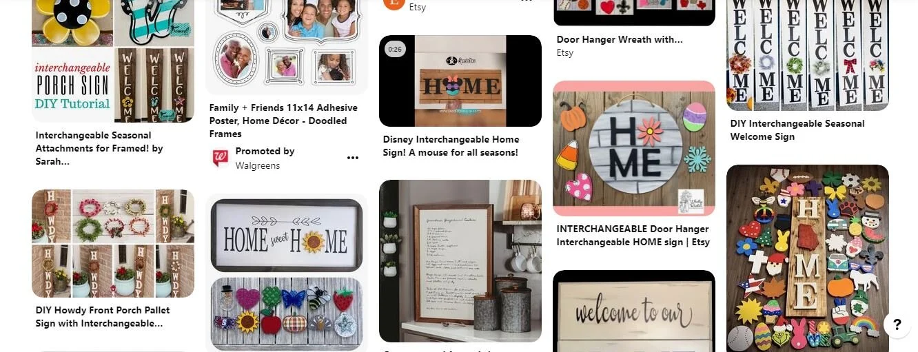 Interchangeable seasonal home décor. Pinterest welcome sign change it out for the seasons. Make your own seasonal home decor.