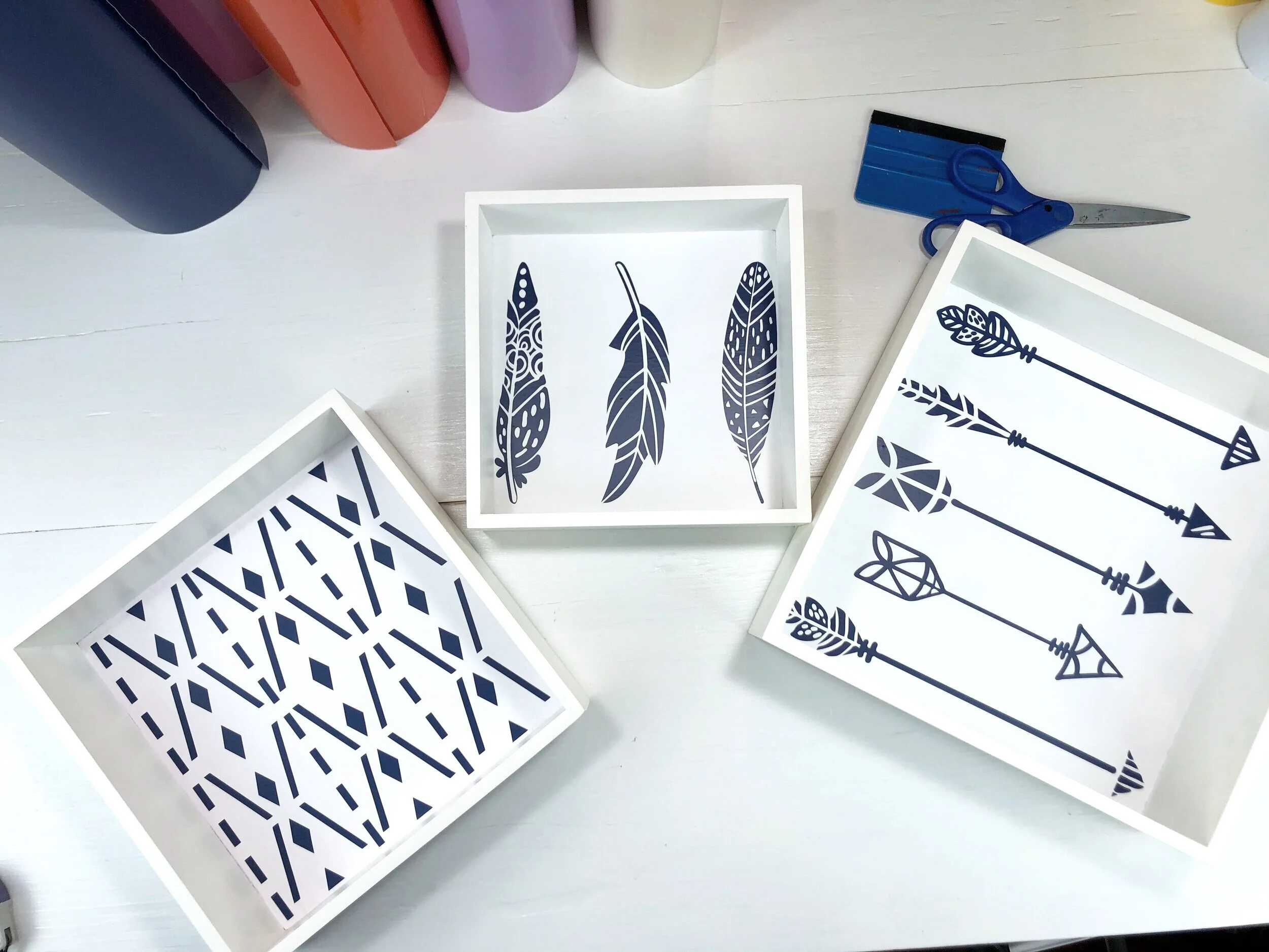 BOHO style floating shelf makeover