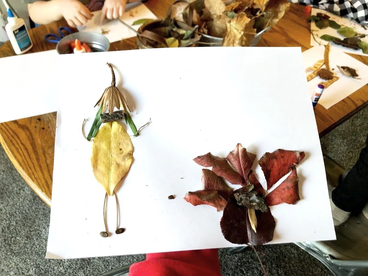 Making leaf art with your kids