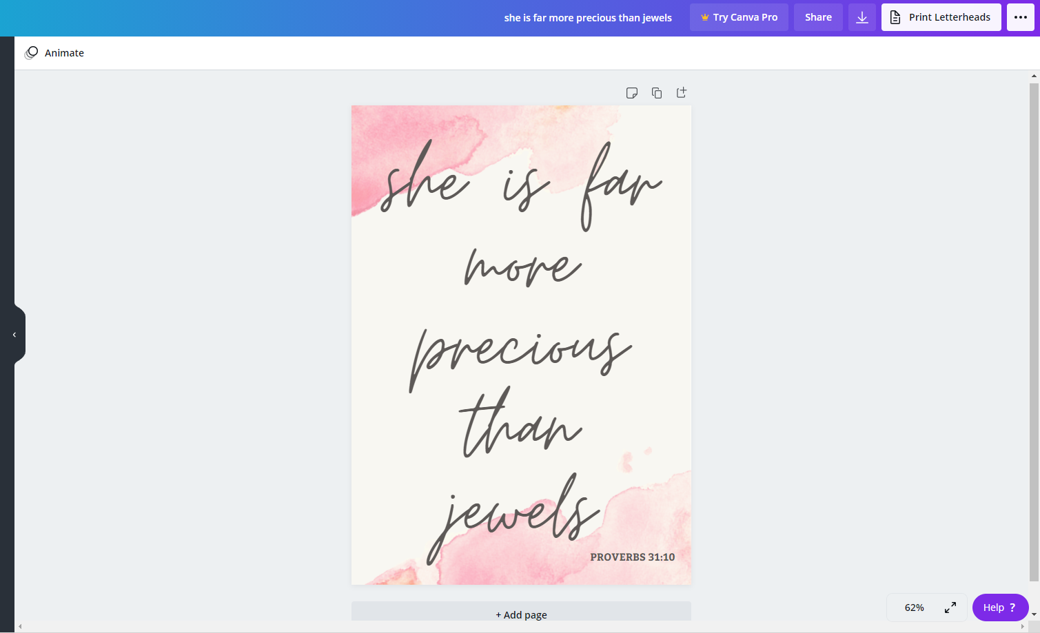 using canva to print PROVERBS 31 art