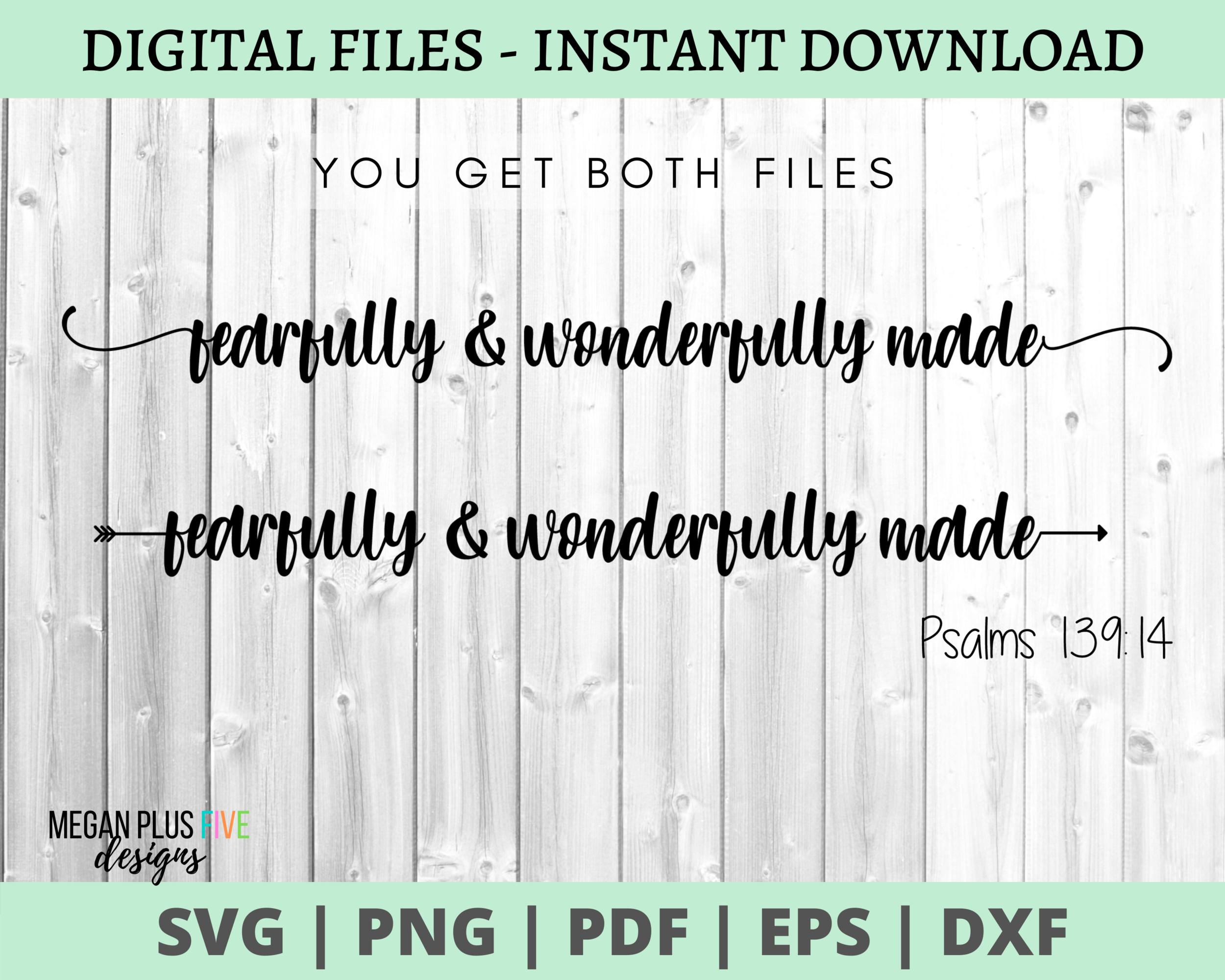 Fearfully and wonderfully made SVG Digital Download | psalms svg files for Cricut machine | Silhouette | cut files for vinyl