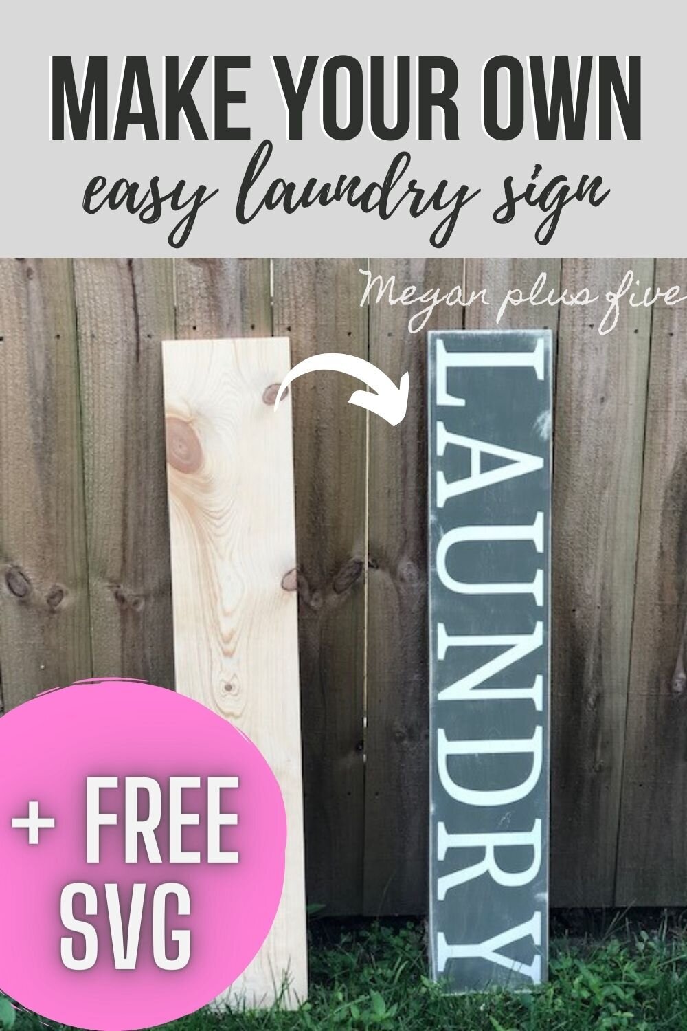DIY larger than mat horizontal distressed gray and white LAUNDRY wood sign