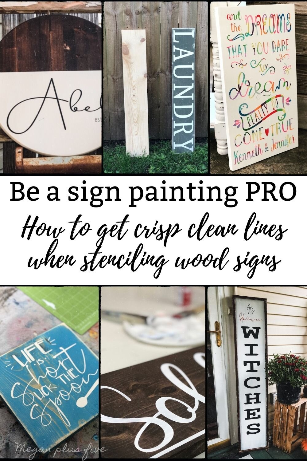 DIY painted wood sign using your Cricut. How to get crisp lines when stenciling using stencil film.