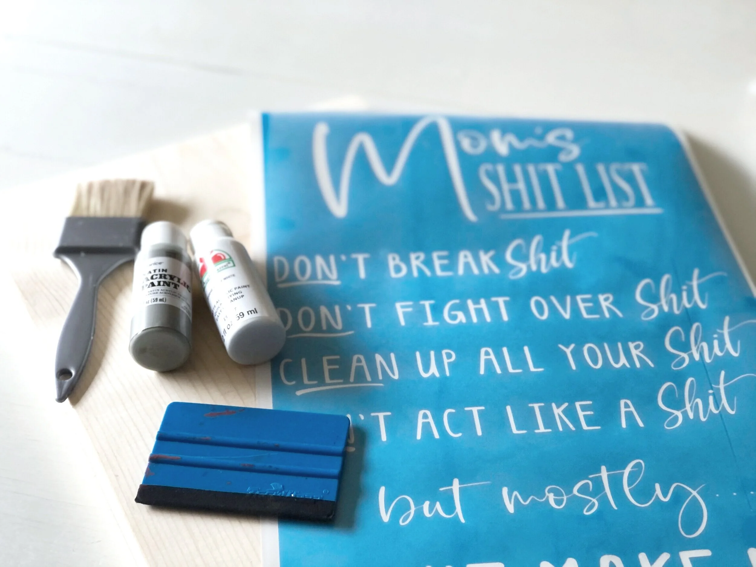 Humorous wood sign for mom - mom's shit list sign + FREE SVG