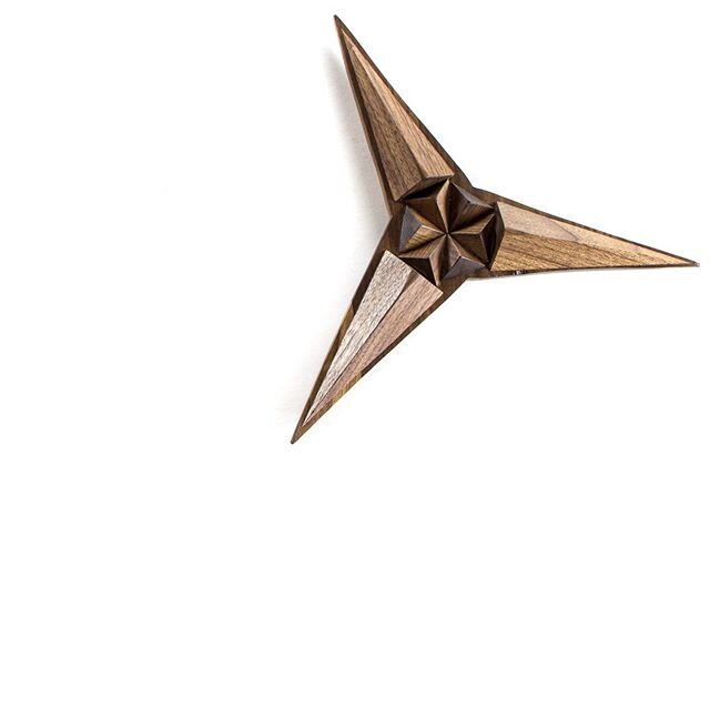 Star ⭐️ Wall Accent. 
13&rdquo; x 13&rdquo;x 1.5&rdquo;. All solid walnut, brass hardware, oil finish. 
Link on page and in bio.