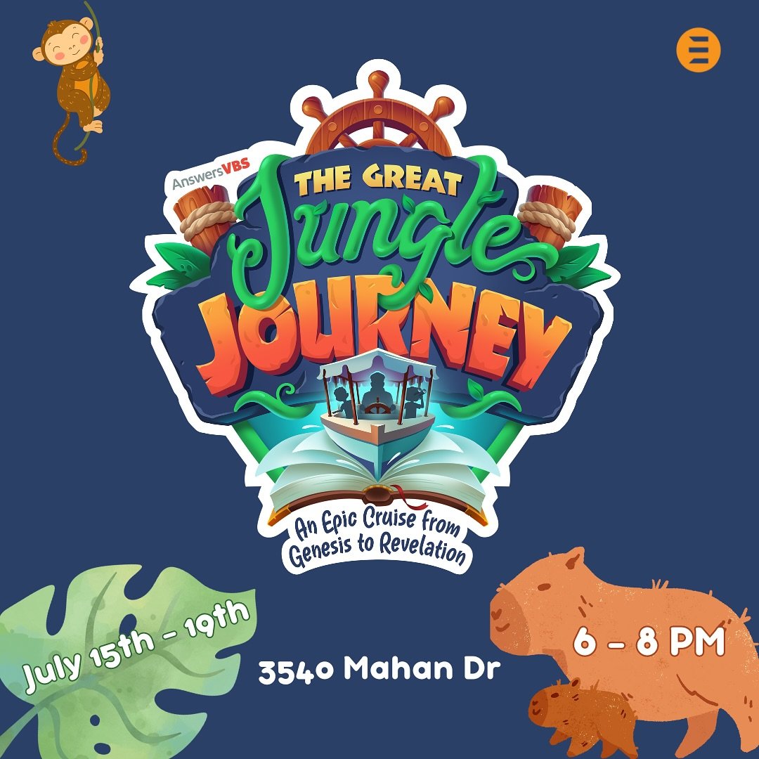 🗣️ PARENTS SAVE THE DATE! 🗣️
Mark your calendars for our Vacation Bible School this summer on July 15-19, from 6-8pm! We&rsquo;d love to have your kids be a part of it!