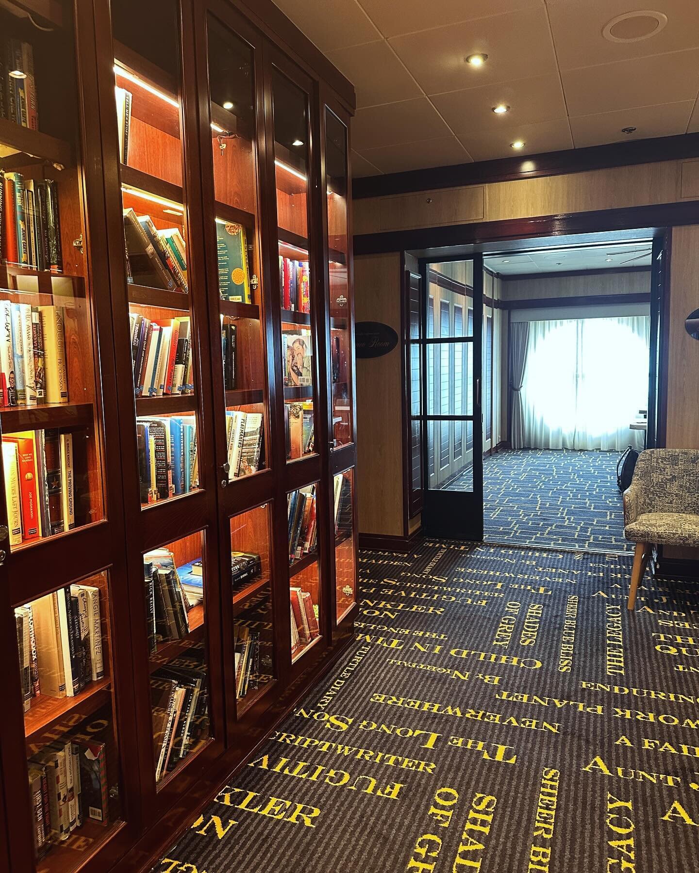 I love that this cruise ship (The Norwegian Sun) has a library. (I actually posted about it before because we took this same boat last year for our transatlantic cruise.) 

To be honest, between seeing the sights of central and south America and tryi