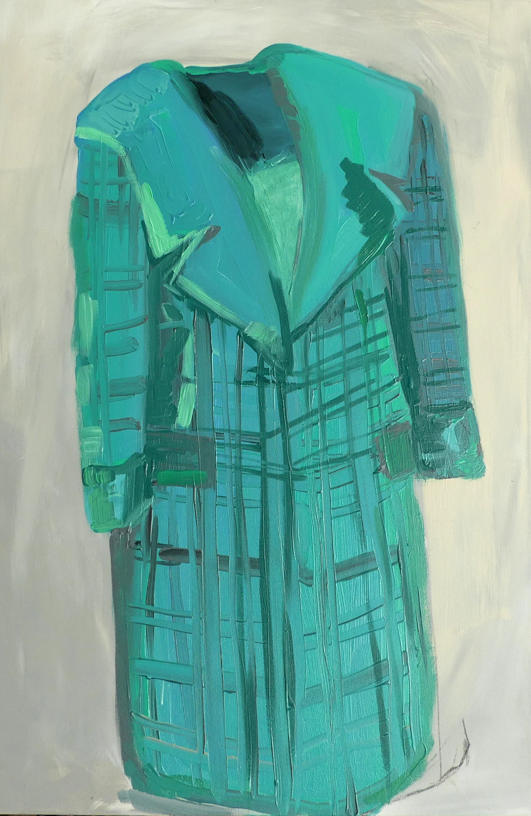 Green and black tartan wool day-suit worn: official Royal visit to Italy, 1985 Emanuel 1985