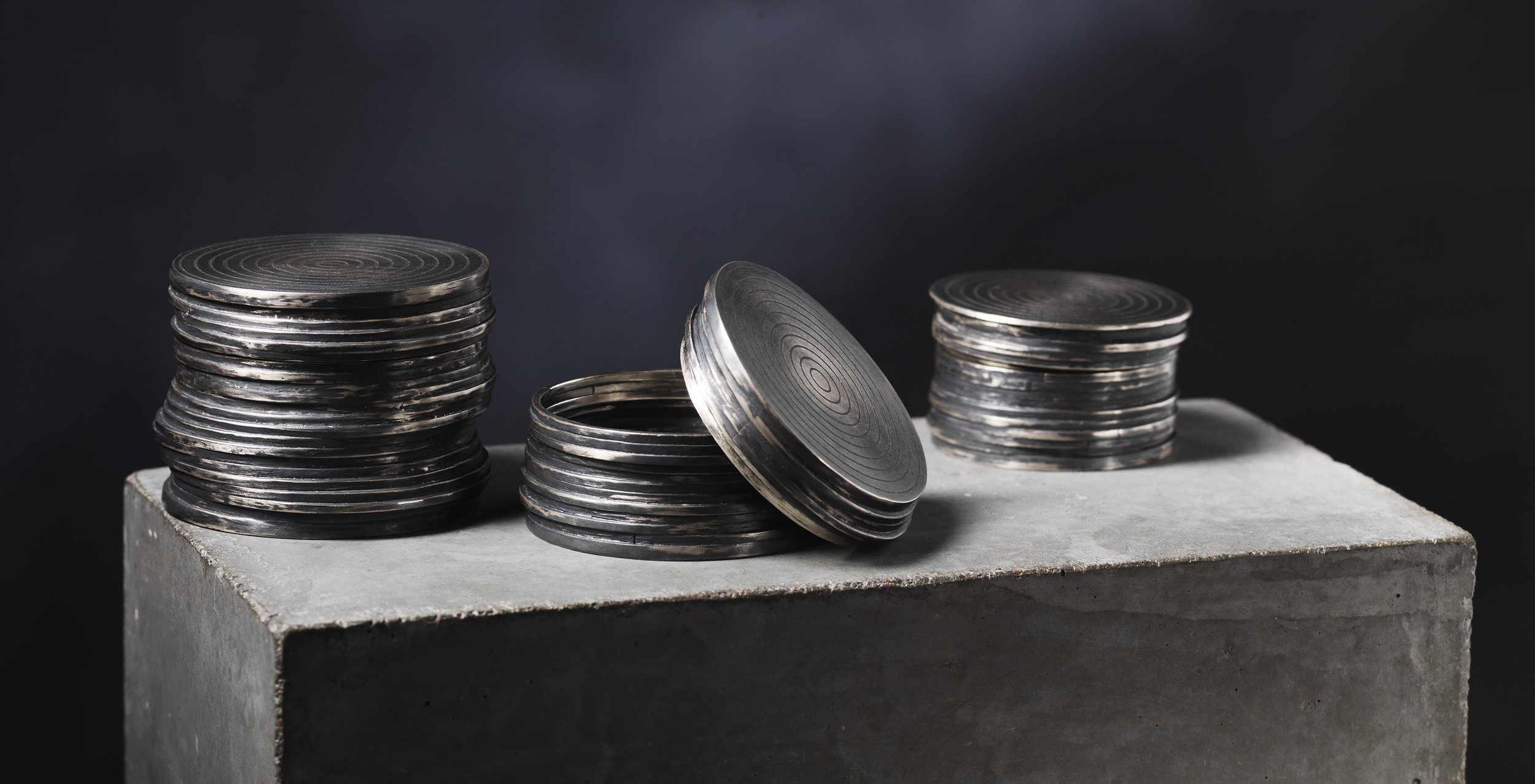 Trio of Silver Wired Boxes