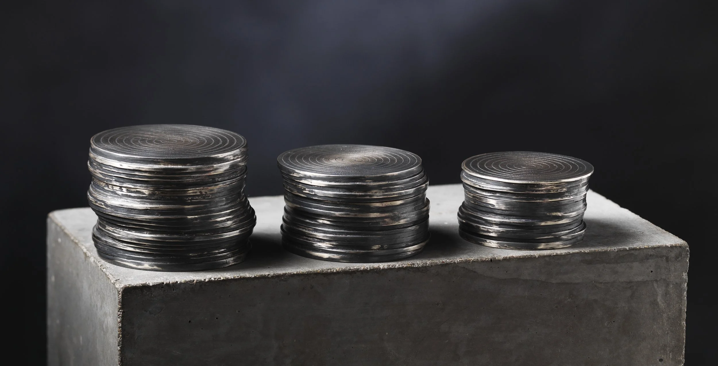 Trio of Silver Wired Boxes