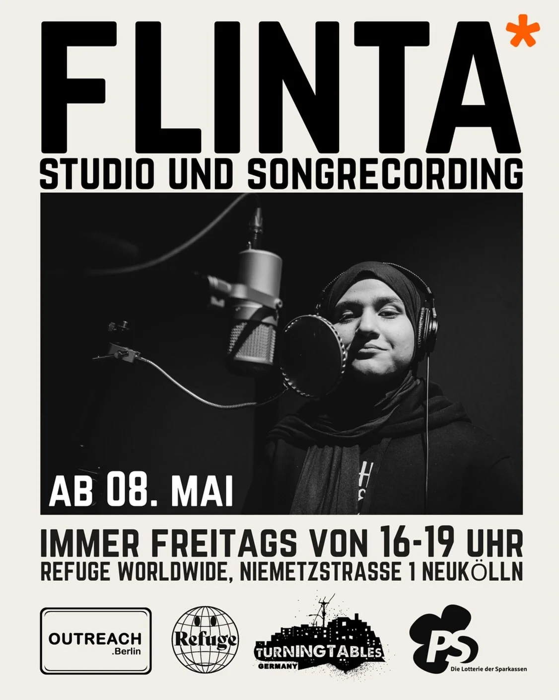 XOXO 

Ab Freitag 08.Mai finden im neuen Studio von @refugeworldwide w&ouml;chentlich Flinta* Studio- und Aufnahmesessions unter professioneller Anleitung von @mirja_maier und @sorah_music statt.

Das Angebot richtet sich an Jugendliche und junge Erw