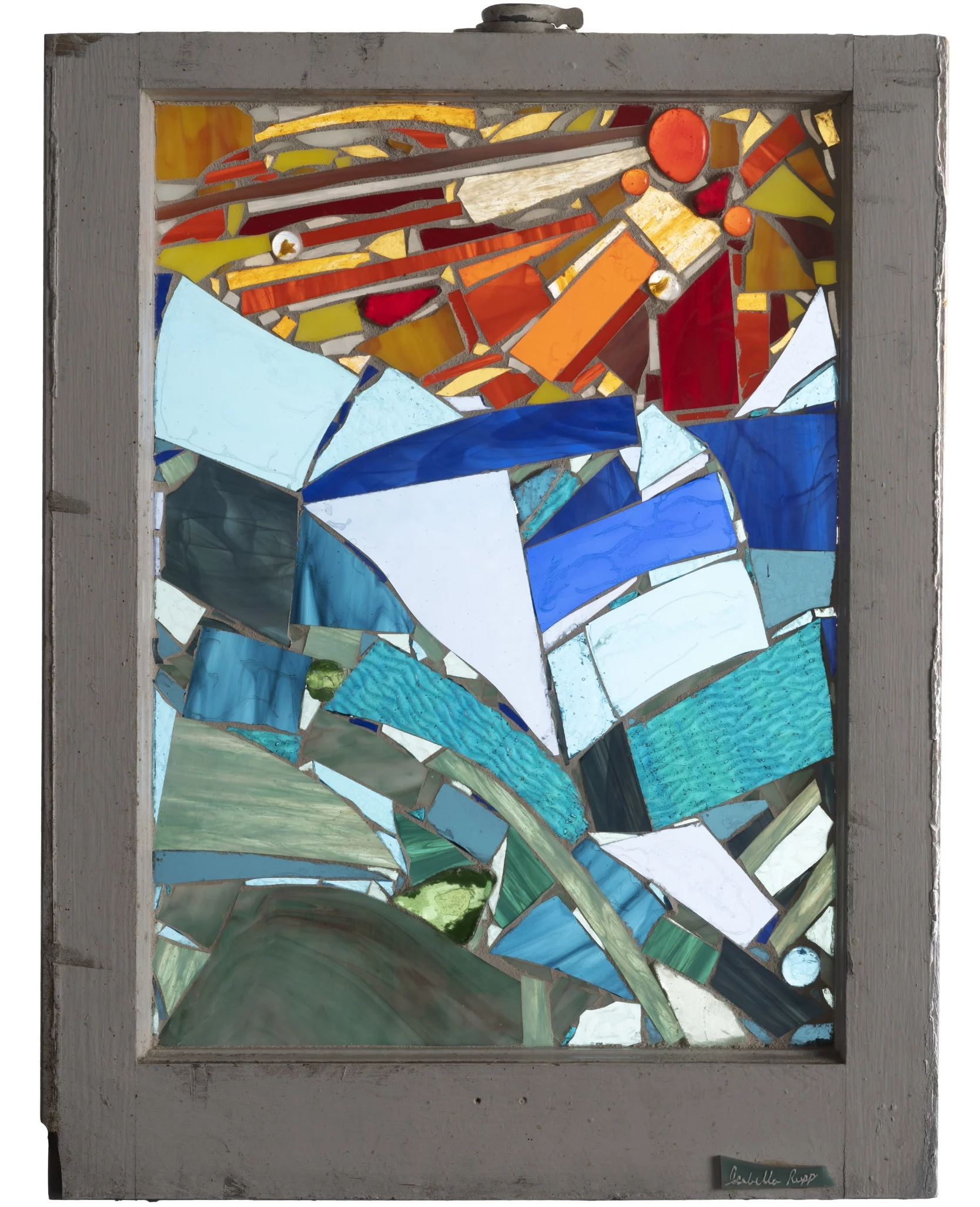 Catch-a-Wave, 2003. Glass, 24 x 20 in. Window from Chelsea, New York, NY
