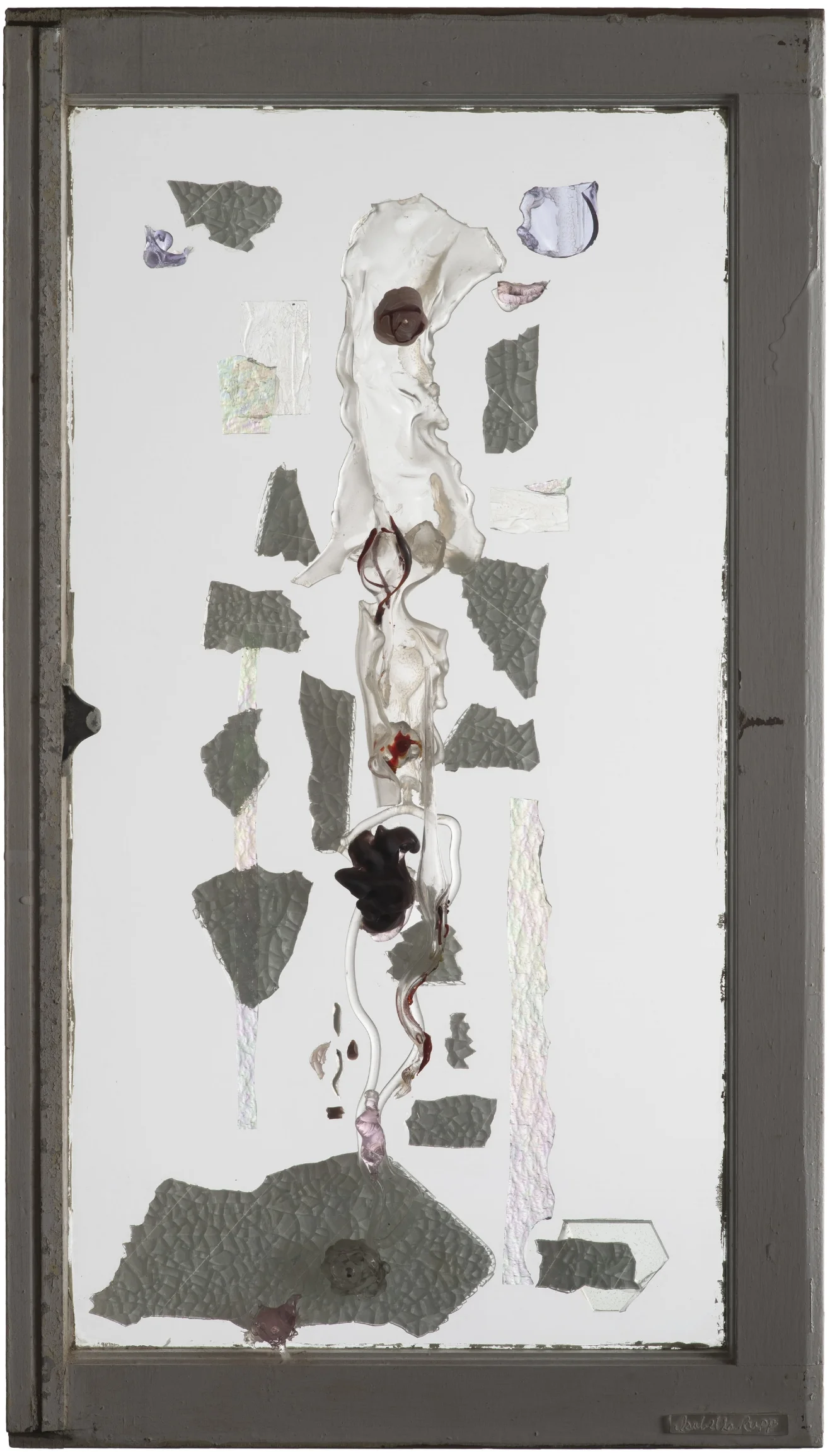Breech, 2007. Flameworked and cold-cut glass, 32 x 18 in. Window from Northport, NY