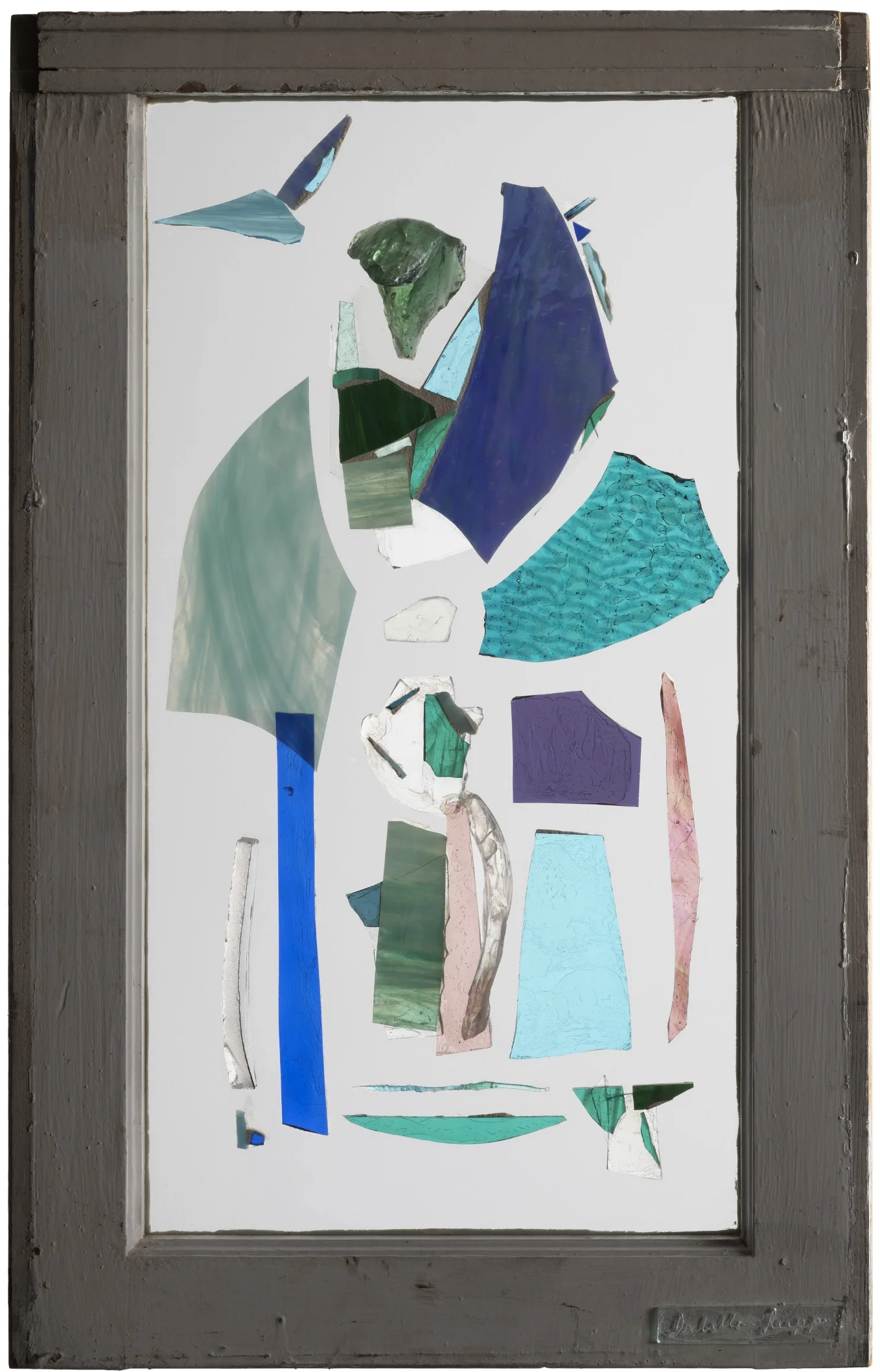 She Found Her Voice, 2009. Cold-cut and found glass, 22 x 14 in. Window from Southampton, NY