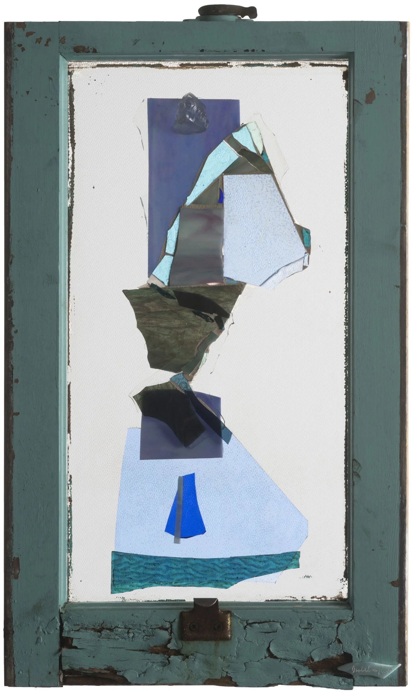 Slow Boat to China, 2009. Cold-cut and found glass, 22¾ x 13¾ in. Window from Chelsea, New York, NY