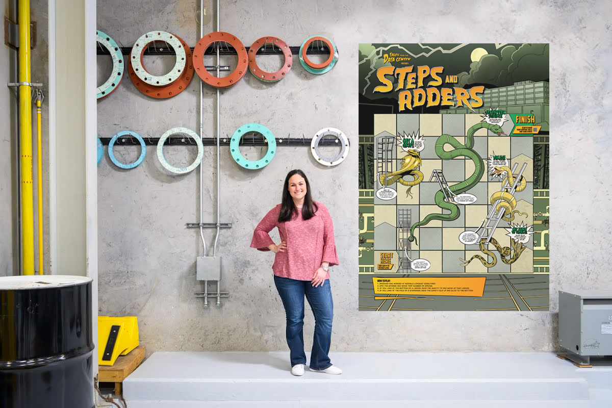 Wall decal game, ladder safety