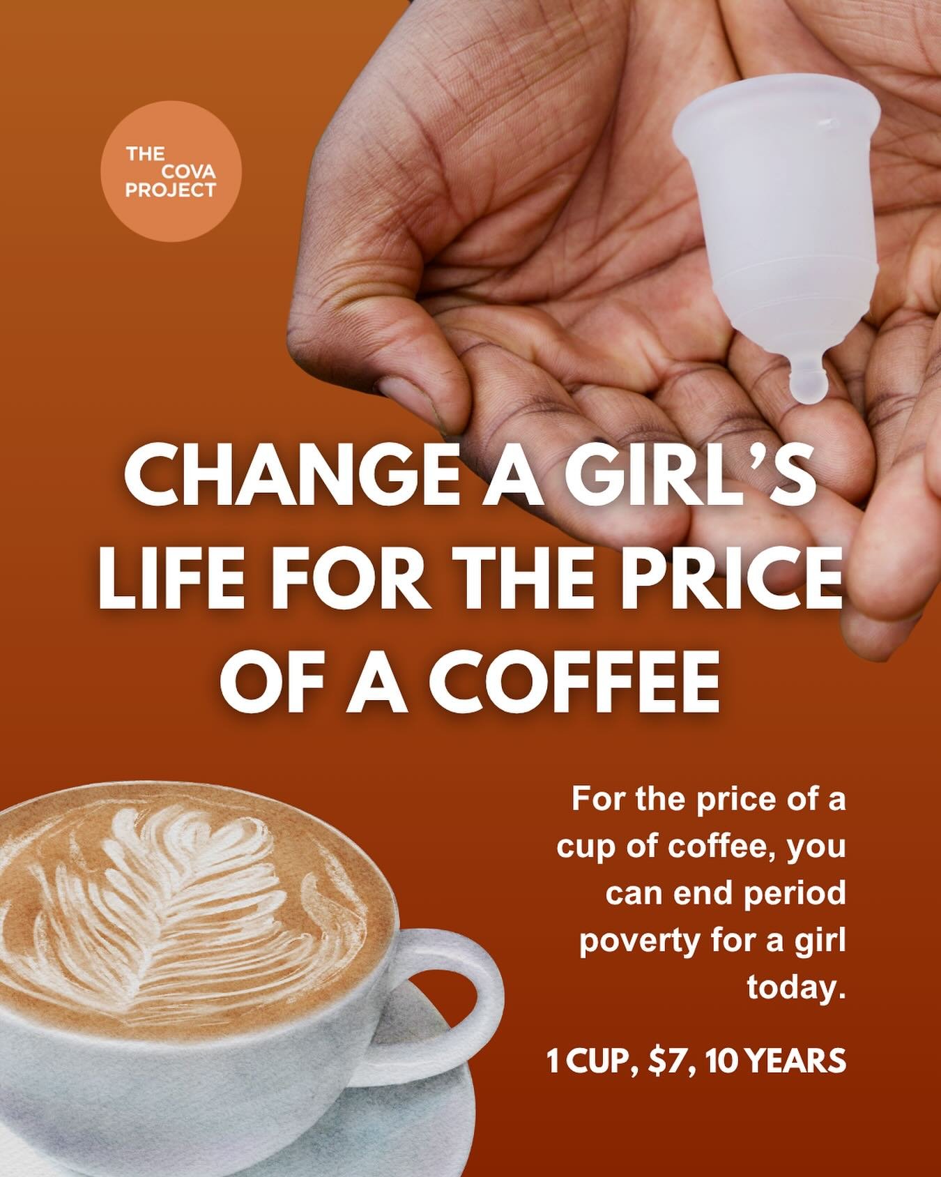 Last chance! Only 7 days left until EOFY! If you want to make a donation to @thecovaproject, make sure you make it today. 
1 cup, $7, 10 years of menstrual health solutions. It all starts here 🧡
#eofydonation #EOFY #donatetoday #australiancharity