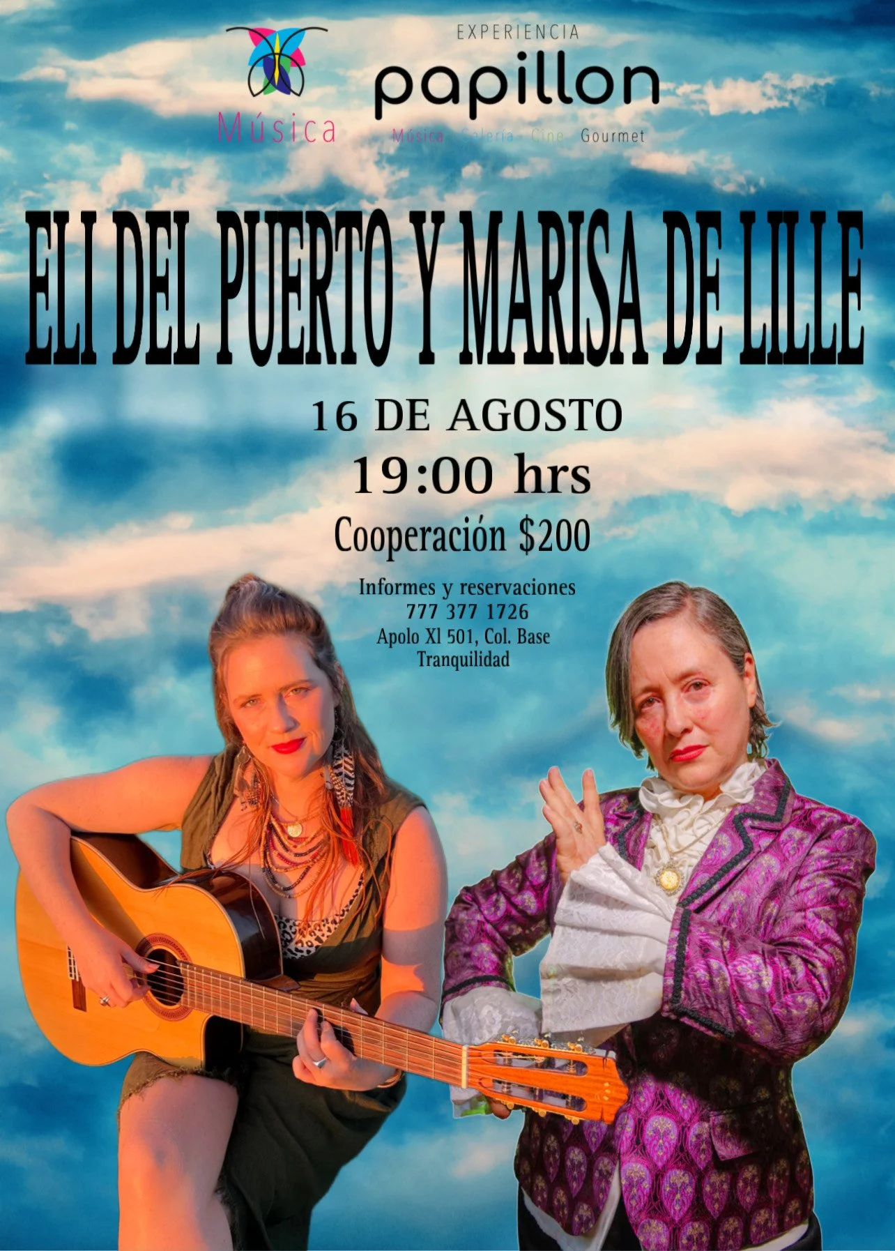 Eli del Puerto y Marisa de Lille en Papillon, Cuernavaca