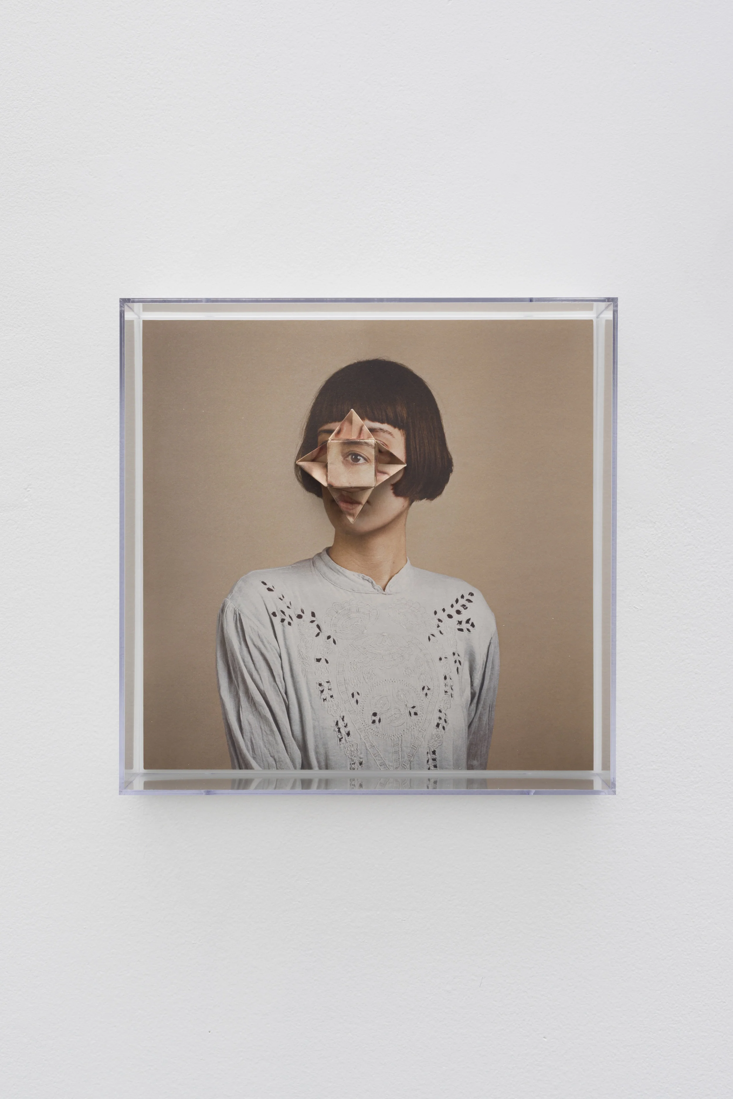 Alma Haser, Patient No. 34 HD (Jazmine) , 2017 Digital pigment print with folded digital pigment print sculpture, plexiglass box, 30 x 30 x 10 cm (approx. 12 x 12 x 4 in), edition of 5 Inquire