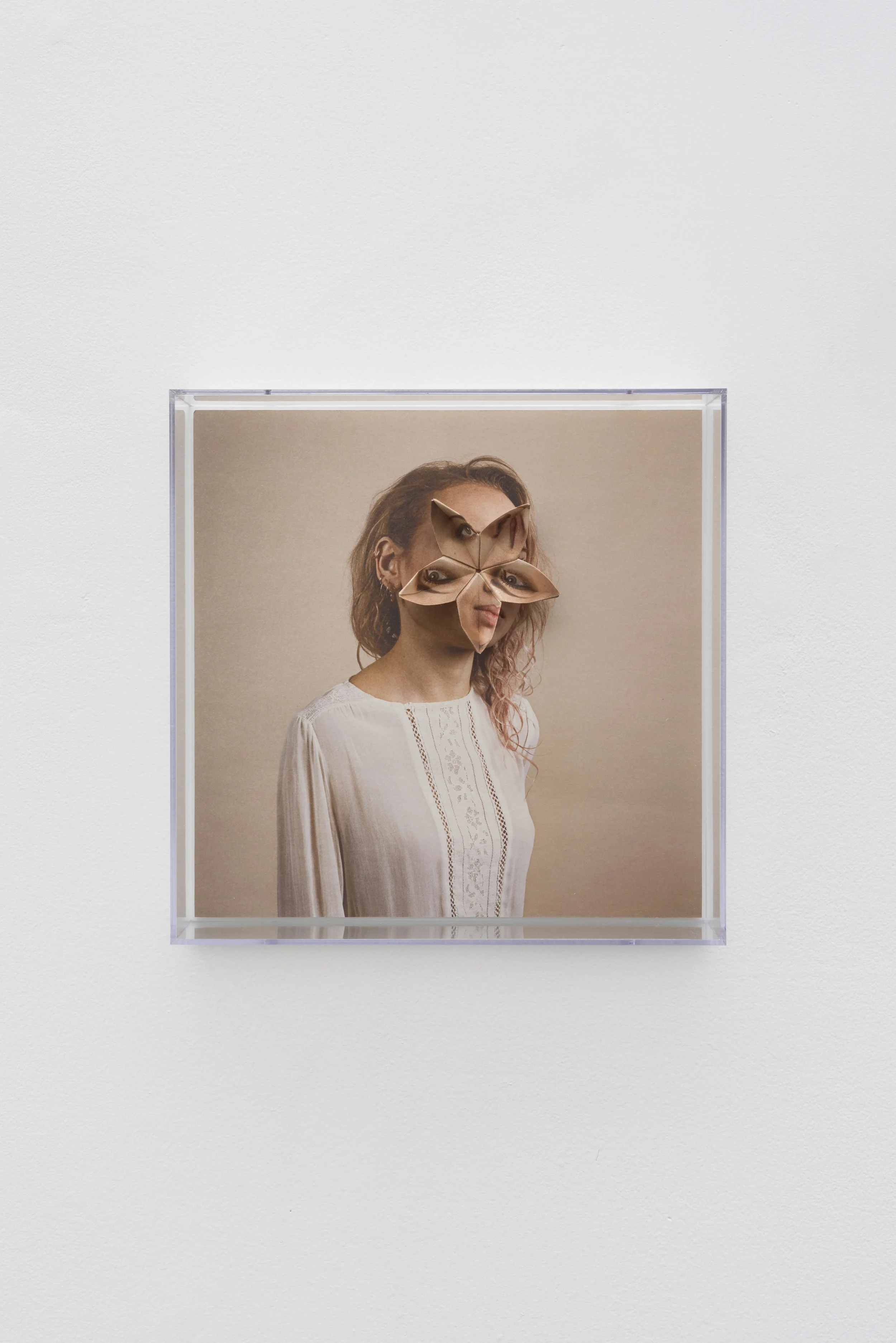 Alma Haser, Patient No. 40 HD (Hannah) , 2017 Digital pigment print with folded digital pigment print sculpture, plexiglass box, 30 x 30 x 10 cm (approx. 12 x 12 x 4 in), edition of 5 Inquire
