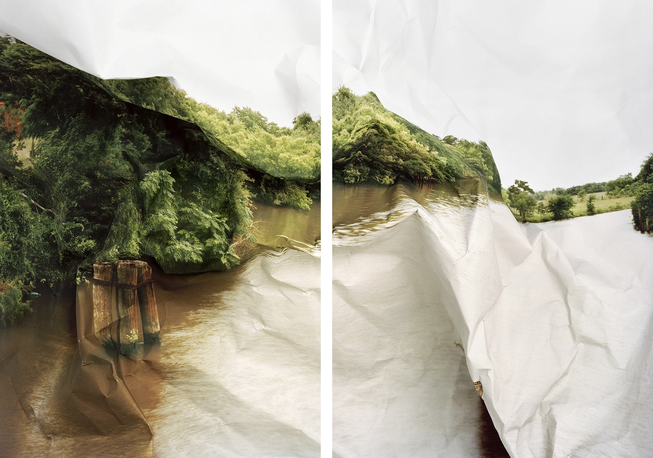 Laura Plageman, Response to River Bend, Texas , 2011 (2) digital pigment prints, 17 x 11 in each, edition of 10 Inquire