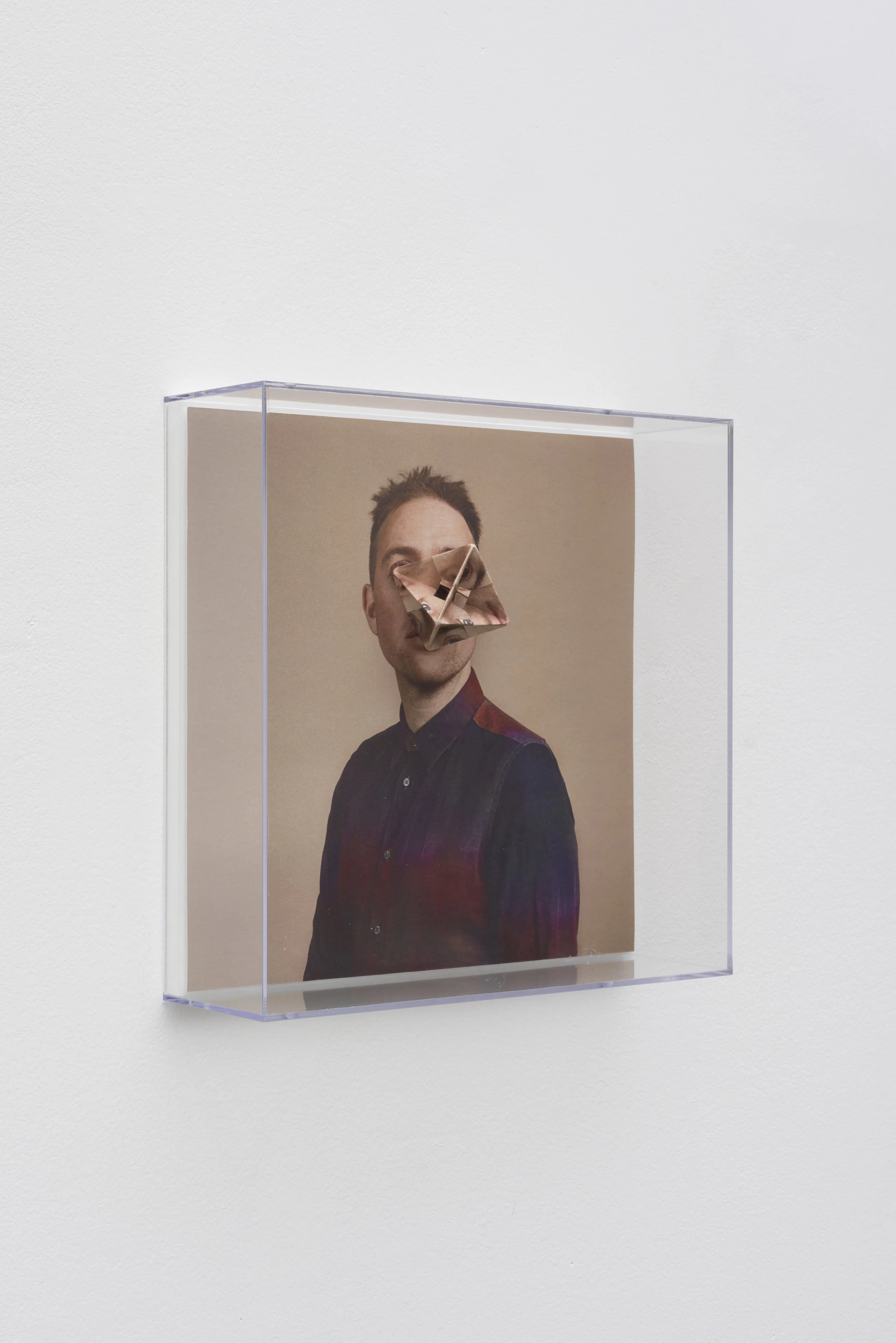 Alma Haser, Patient No. 37 HD (Walter) , 2017 Digital pigment print with folded digital pigment print sculpture, plexiglass box, 30 x 30 x 10 cm (approx. 12 x 12 x 4 in), edition of 5 Inquire
