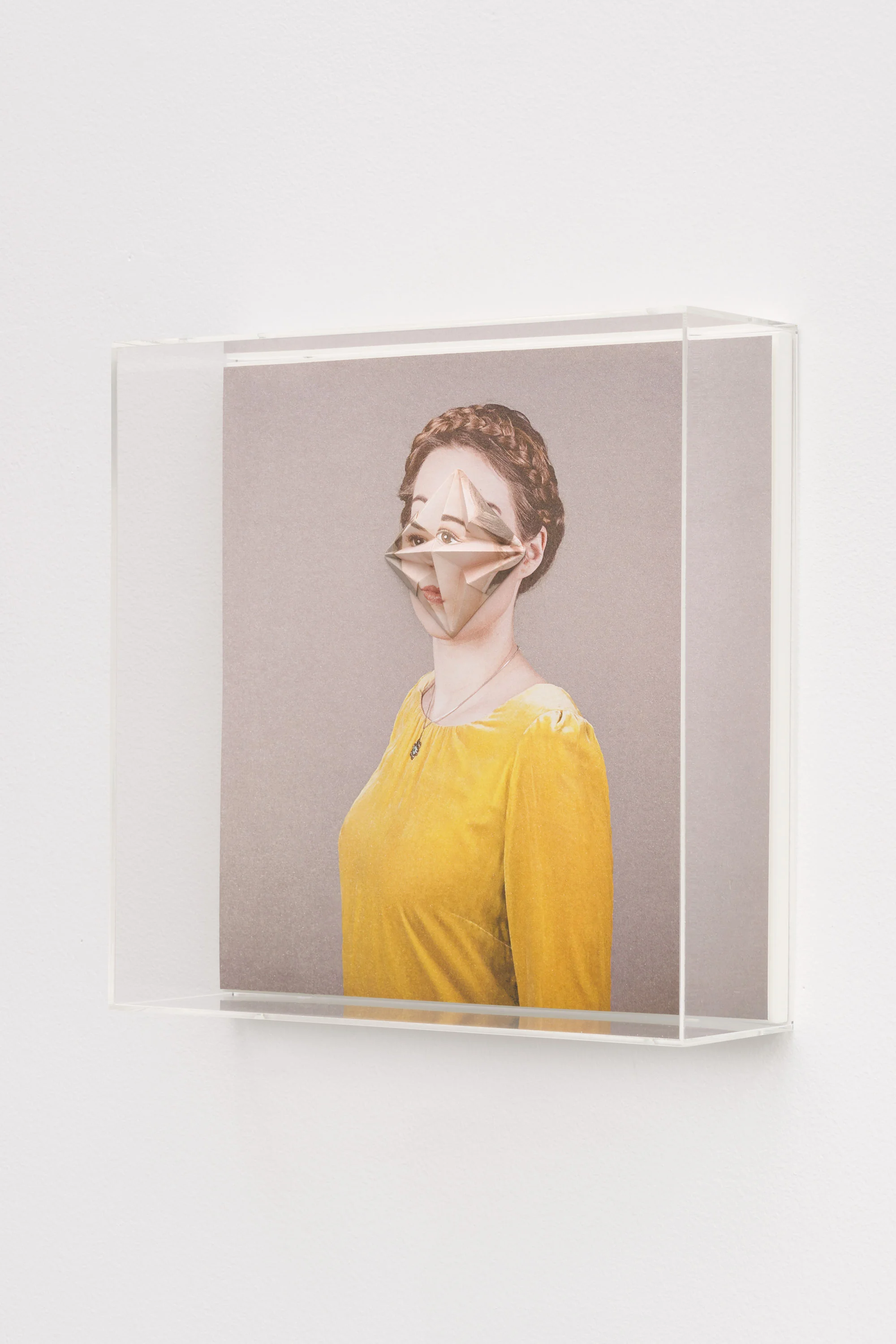 Alma Haser, Patient No. 33 HD (Ingrid) , 2016 Digital pigment print with folded digital pigment print sculpture, plexiglass box, 30 x 30 x 10 cm (approx. 12 x 12 x 4 in), edition of 5 Inquire