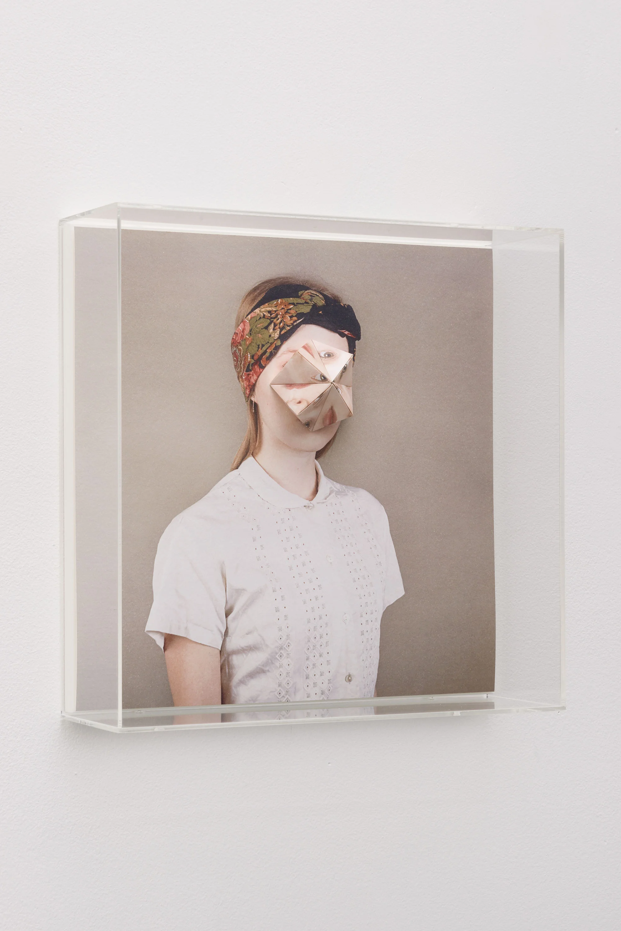 Alma Haser, Patient No. 20 HD (Emily) , 2016 Digital pigment print with folded digital pigment print sculpture, plexiglass box, 30 x 30 x 10 cm (approx. 12 x 12 x 4 in), edition of 5 Inquire
