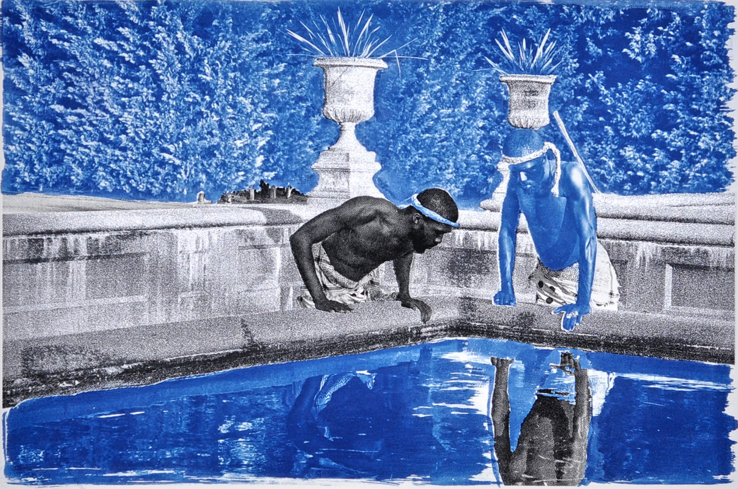 Ivan Forde, Reflection , 2016 Silkscreen and cyanotype on paper, 12.5 x 18 inches (image size), 22 x 30 inches (paper size), edition of 3; 19 x 29 inches (image size), 22 x 30 inches (paper size), edition of 3 Inquire
