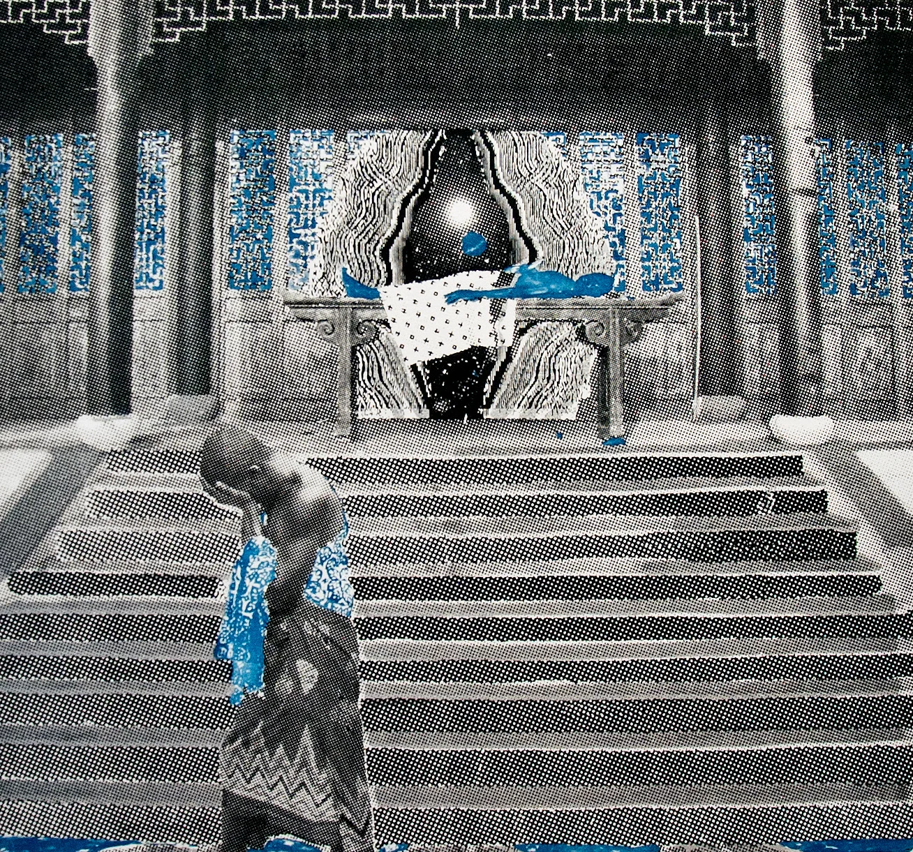 Ivan Forde, Death of Enkidu , 2016 Silkscreen and cyanotype on paper, 16 x 18 inches (image size), 22 x 30 inches (paper size), edition of 3 Inquire