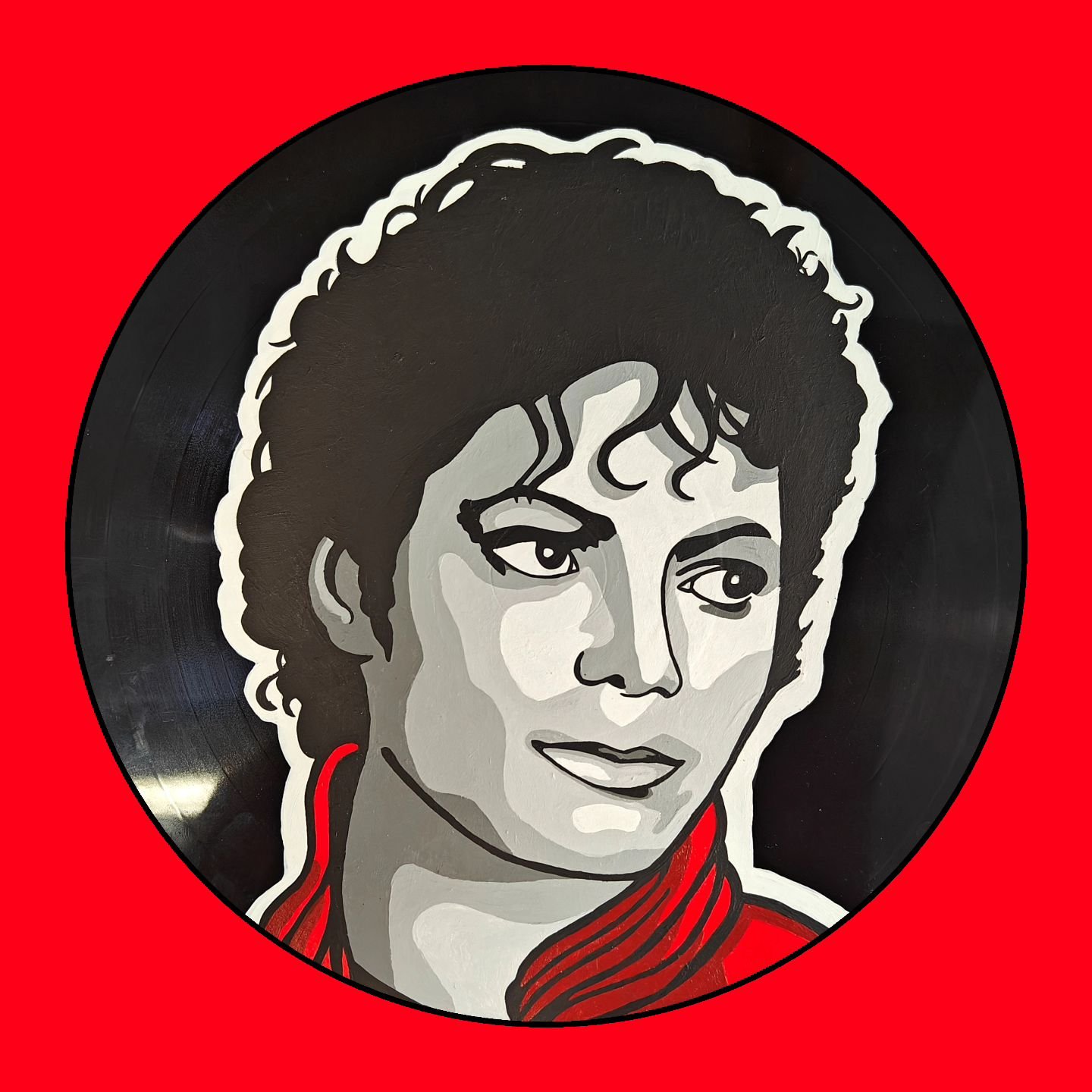 The Vinyl Collection:&nbsp; - Michael Jackson - Acrylic on Vinyl - 12 inch

Hand Painted vinyl record. All records used are damaged and can no longer be played.

This and others from the collection, are now on display at @thestockroomsociety
Come fin