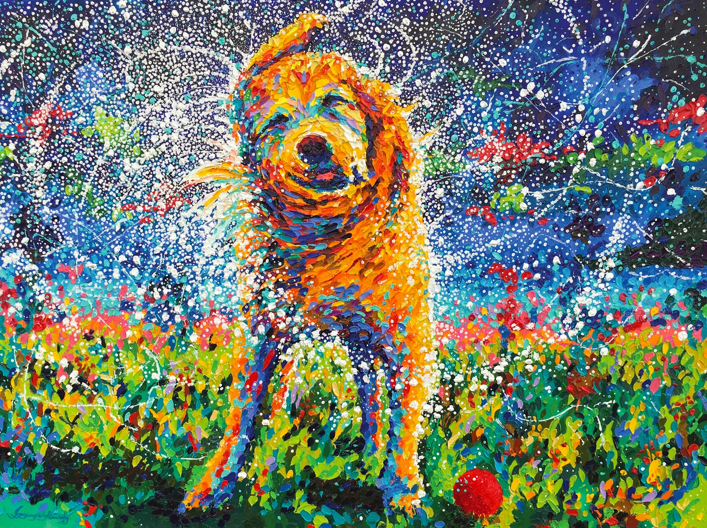 DOG SHAKE II | OIL ON CANVAS | 48" X 36" | SOLD (commission)