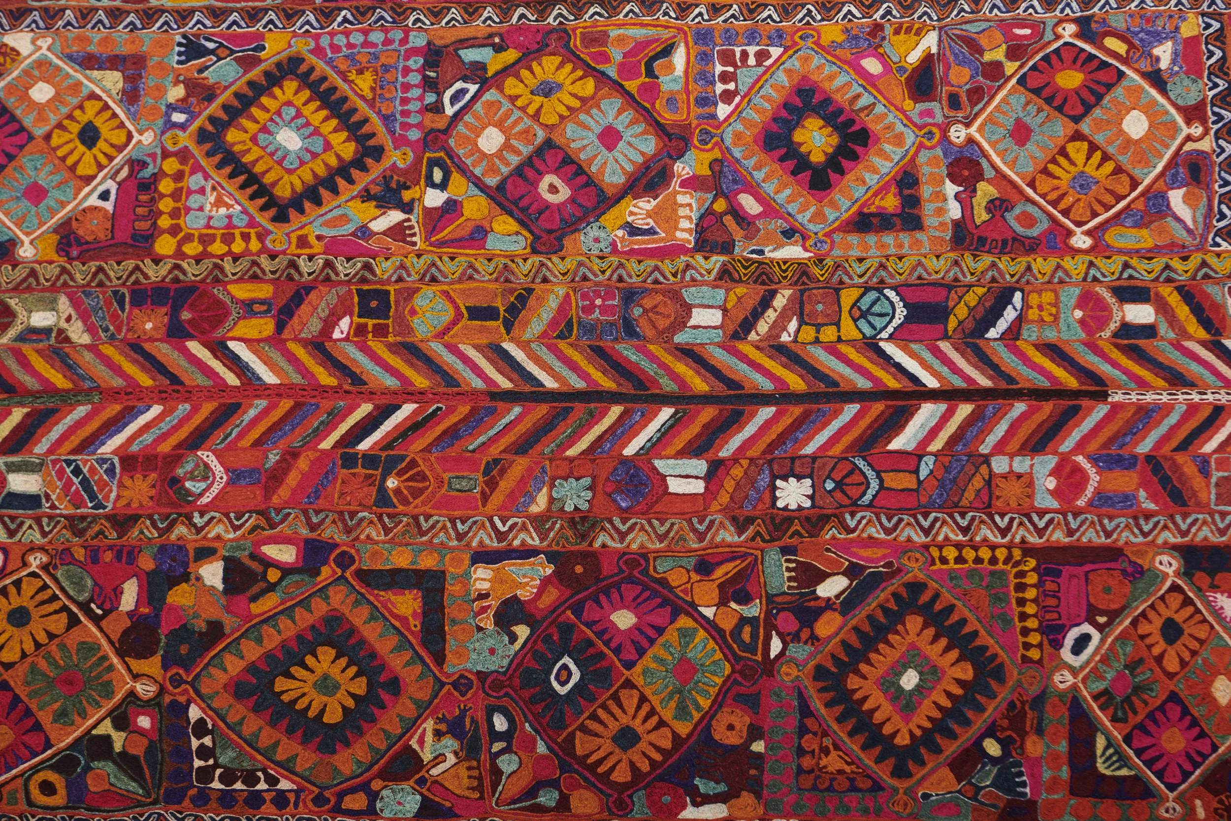 Iraq Kirkuk - Turkic 1970 254cm x 164cm - close up - use.jpg