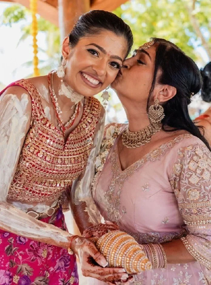 Mother and bride with hair and makeup by Red Lotus Artistry