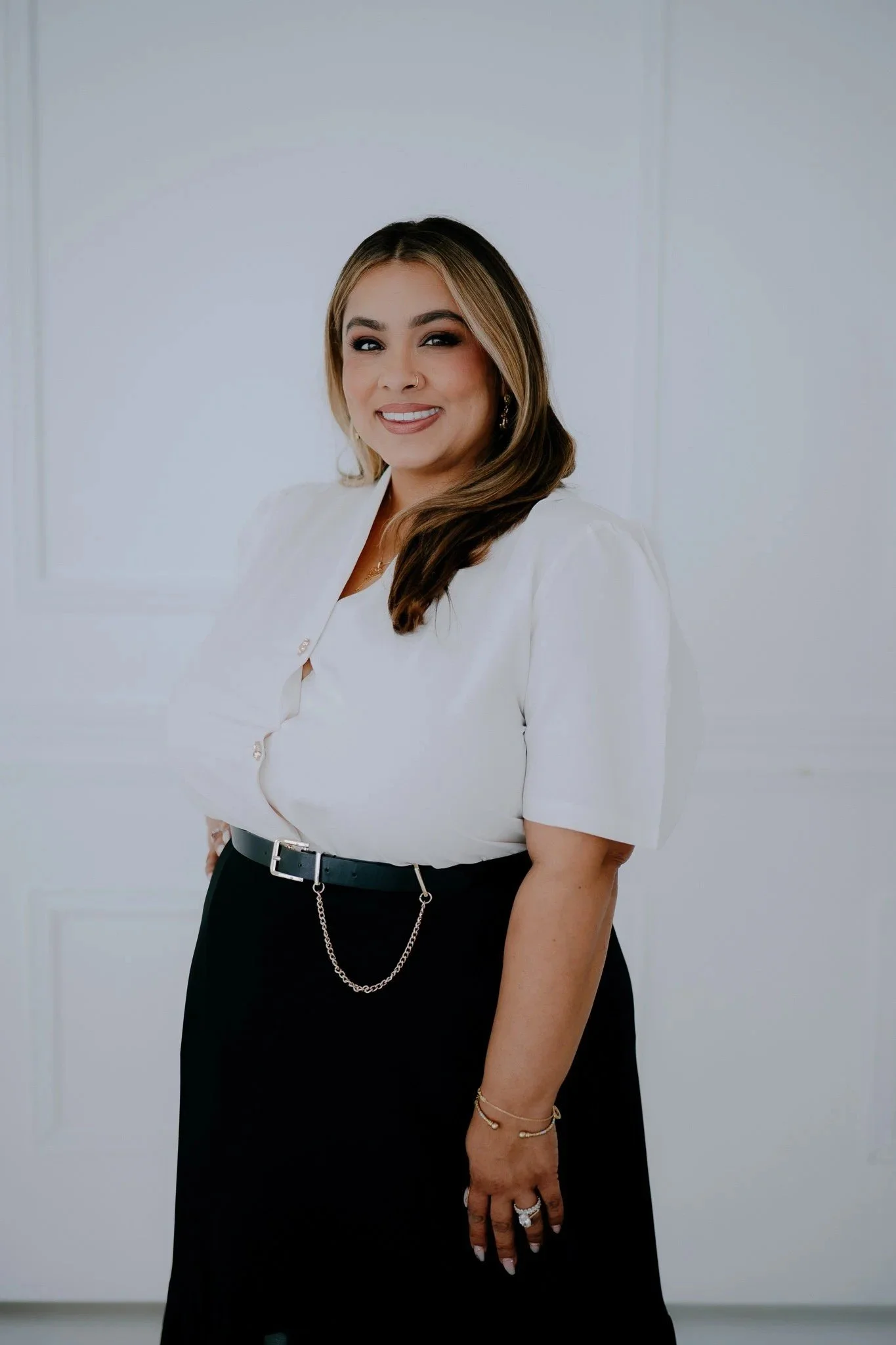 Vidya — Founder & Master Stylist. Founder and Lead Artist, known for creating timeless, clean, and glamorous looks that enhance each client's natural beauty.