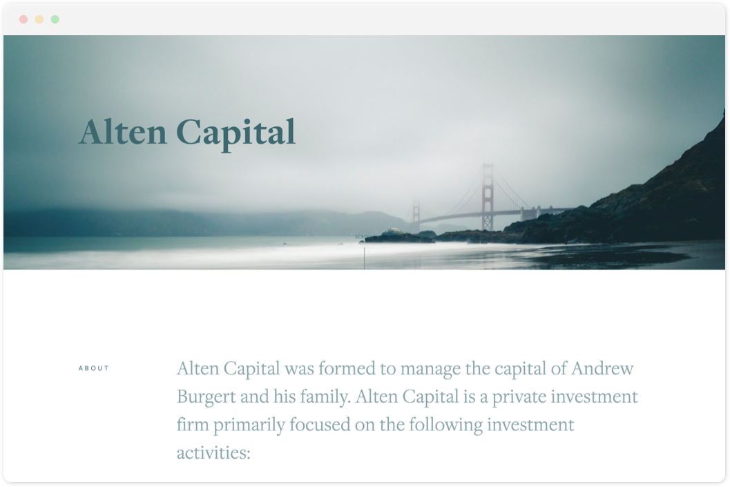 Alten Capital • Investment