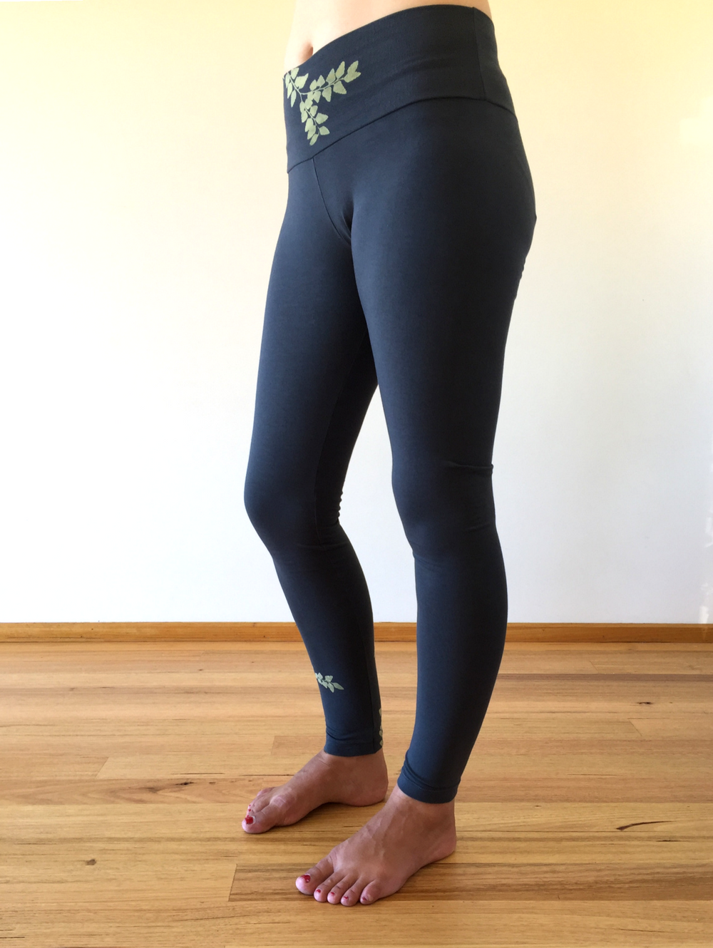 Organic cotton leggings, myrtle print