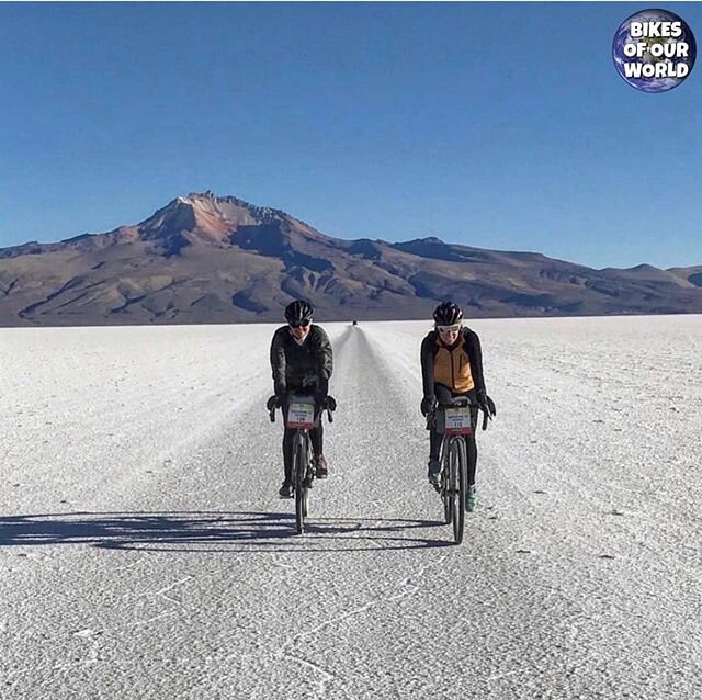-Photo number 100-
Photo Location: Salar de Uniyi, Bolivia 
Photo Featured: @bikes_of_our_world @everydayvoyager 
March 4, 2019
#splendid_earth #splendid_shotz #bikesofinstagram #bike #bikes_of_our_world #tv_global #worldbycycling #globalcapture #bik