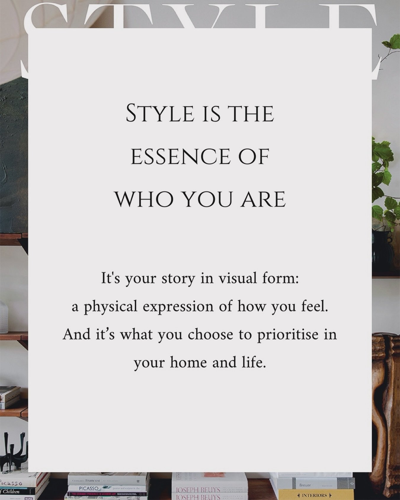 How to get your interiors &lsquo;just right&rsquo;.

Stop using words like &lsquo;modern farmhouse&rsquo;.

Start knowing and understanding your own personal style. 

Why?

Because it will be your guide through every minimalism/maximalism/green/terra