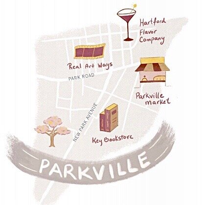 Map Illustration for Muse Magazine (@thebushnell) Thank you @firebrickdesign for the opportunity! I had a blast creating this map of Parkville and their growing community! 😊
.
.
#maps #parkville #hartford #parkvillemarket #hartfordct #hartfordhasit 