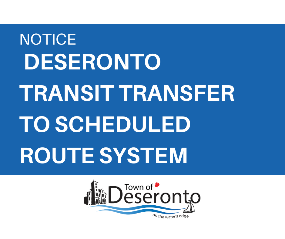 Notice Transition of Deseronto Transit from OnDemand Service to